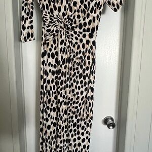 Boston Proper Black and Cream Long Sleeve Dress